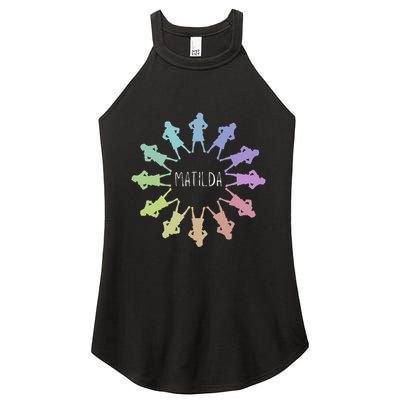 Matilda Musical Theatre Gradient Colour Circle Women's Perfect Tri Rocker Tank