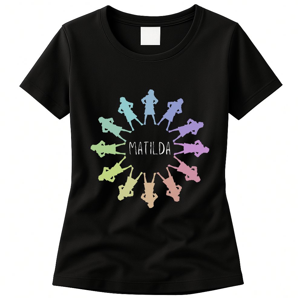 Matilda Musical Theatre Gradient Colour Circle Womens T-Shirt