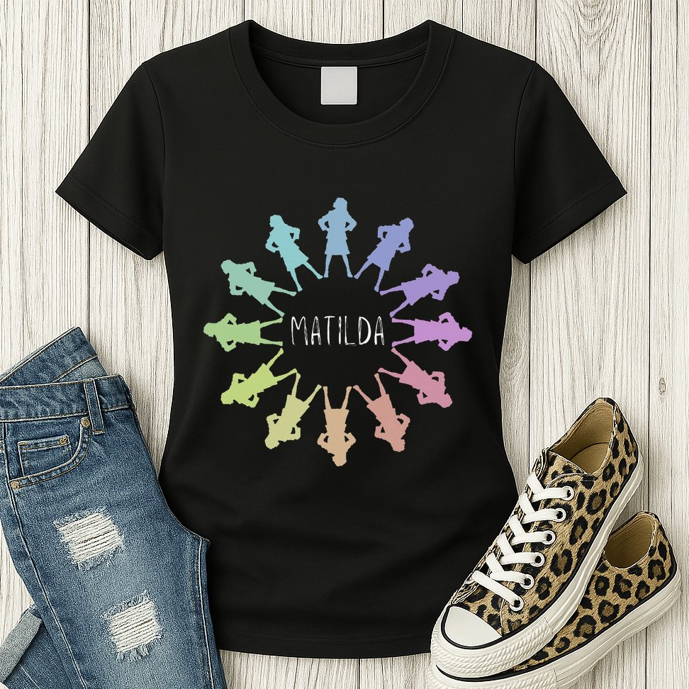 Matilda Musical Theatre Gradient Colour Circle Womens T-Shirt