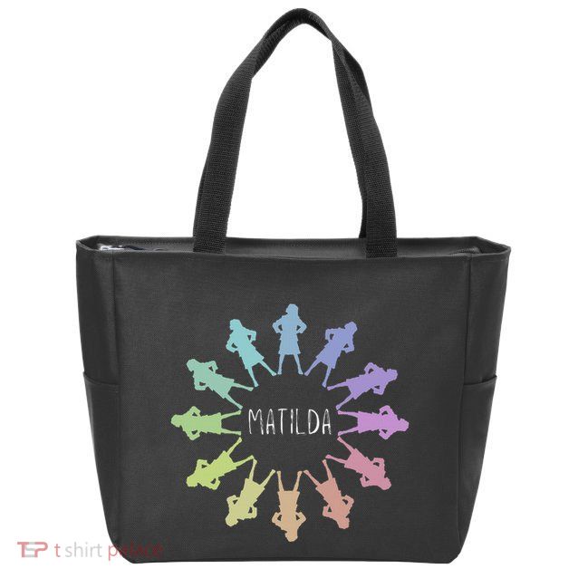 Matilda Musical Theatre Gradient Colour Circle Zip Tote Bag