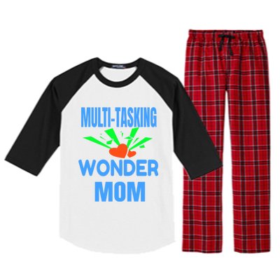 Mom Multi Tasking Wonder Mom Gift Raglan Sleeve Pajama Set