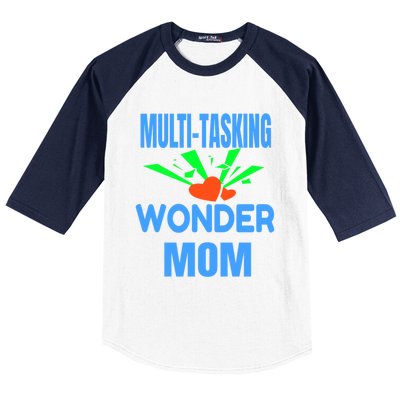 Mom Multi Tasking Wonder Mom Gift Baseball Sleeve Shirt