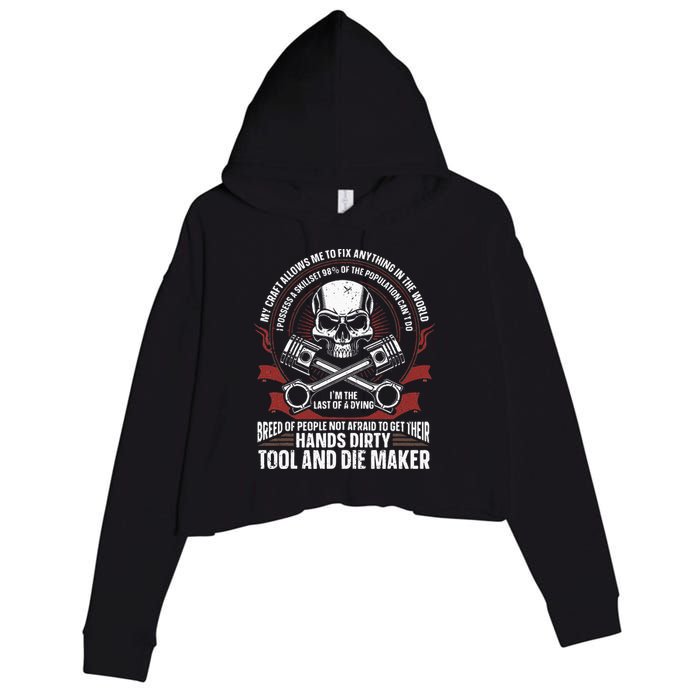 Machining Machinist Tool And Die Maker Crop Fleece Hoodie