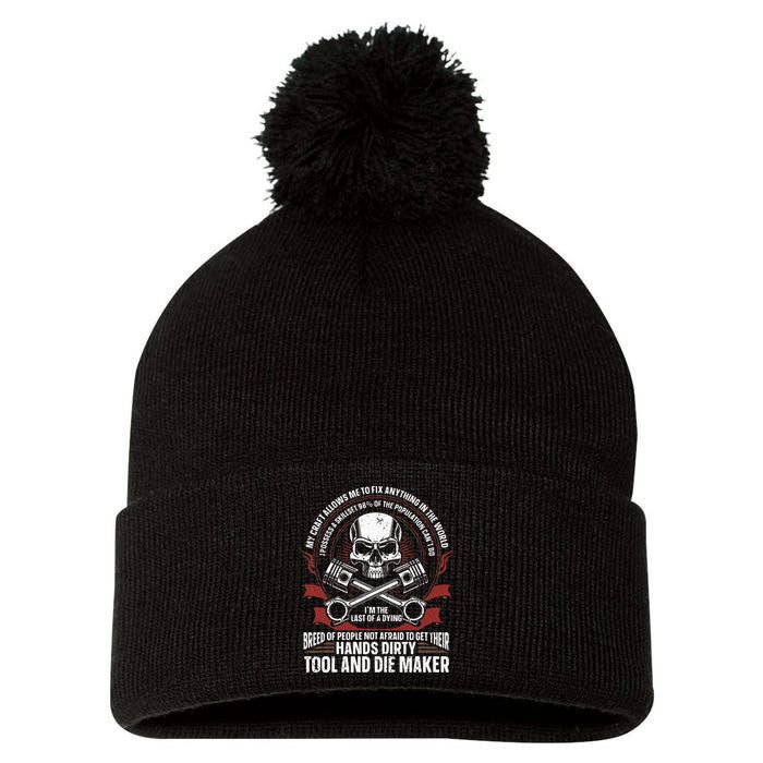 Machining Machinist Tool And Die Maker Pom Pom 12in Knit Beanie