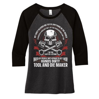 Machining Machinist Tool And Die Maker Women's Tri-Blend 3/4-Sleeve Raglan Shirt