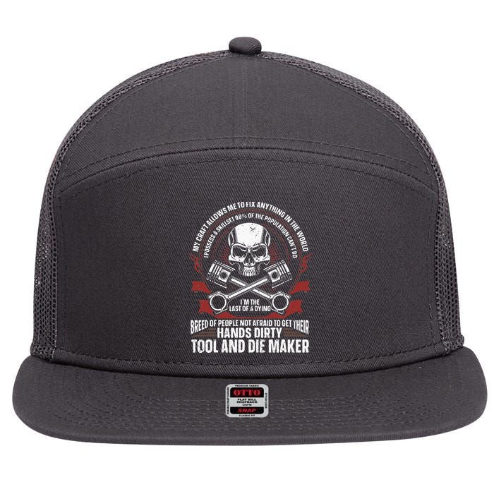 Machining Machinist Tool And Die Maker 7 Panel Mesh Trucker Snapback Hat