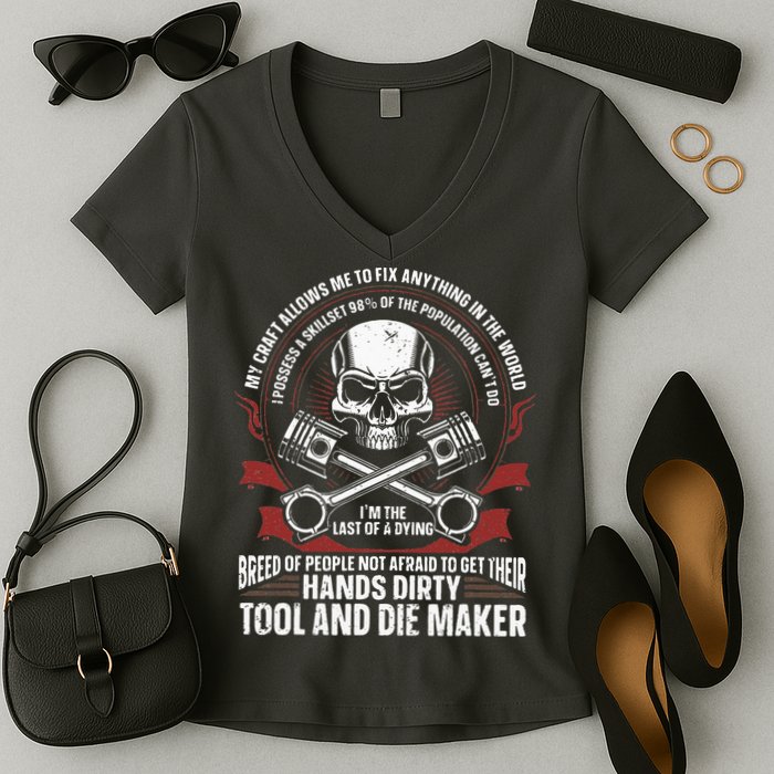 Machining Machinist Tool And Die Maker Women's V-Neck T-Shirt
