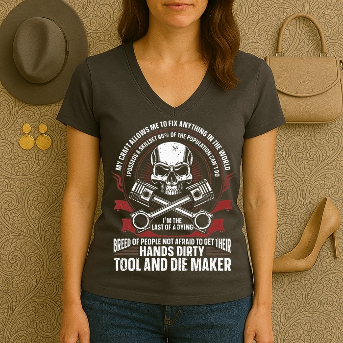 Machining Machinist Tool And Die Maker Women's V-Neck T-Shirt