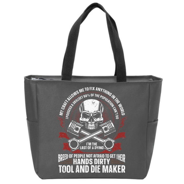 Machining Machinist Tool And Die Maker Zip Tote Bag