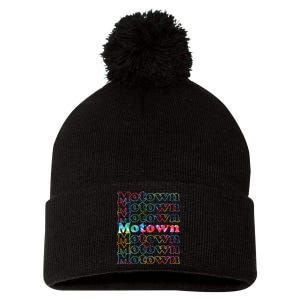 Motown Music Tie Dye Pom Pom 12in Knit Beanie