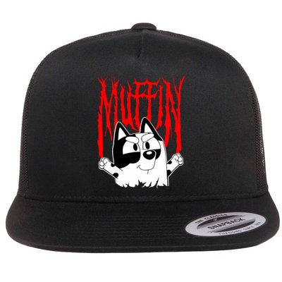 Muffin Metal Tan Blue Heeler Muffin Emotions Flat Bill Trucker Hat