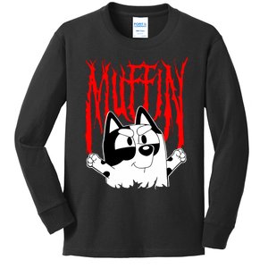 Muffin Metal Tan Blue Heeler Muffin Emotions Kids Long Sleeve Shirt