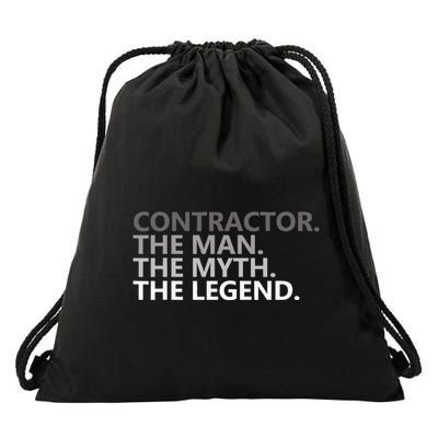 Man Myth The Legend Contractor Dad Drawstring Bag