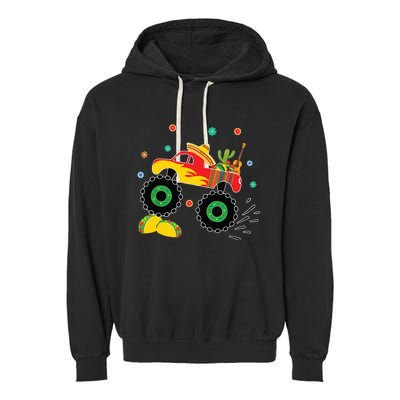 Mexican Monster Truck Taco Cinco De Mayo Party Garment-Dyed Fleece Hoodie