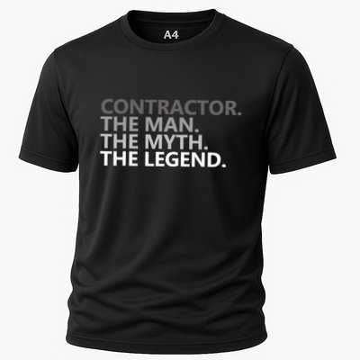 Man Myth The Legend Contractor Dad Funny General Contractor Cooling Performance Crew T-Shirt