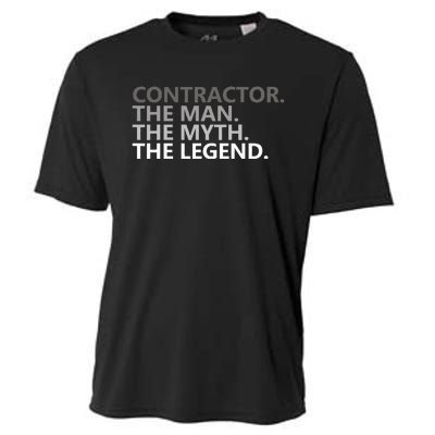 Man Myth The Legend Contractor Dad Funny General Contractor Cooling Performance Crew T-Shirt