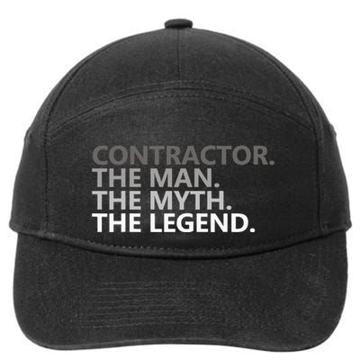 Man Myth The Legend Contractor Dad Funny General Contractor 7-Panel Snapback Hat