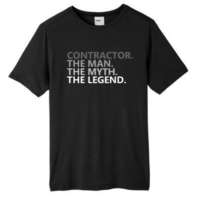 Man Myth The Legend Contractor Dad Funny General Contractor Tall Fusion ChromaSoft Performance T-Shirt