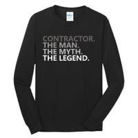 Man Myth The Legend Contractor Dad Funny General Contractor Tall Long Sleeve T-Shirt