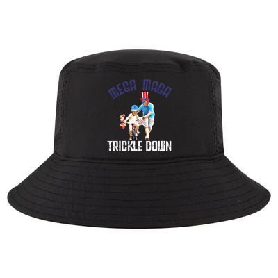 Mega Maga Trickle Down Patriotic American Funny Biden Quote Cool Comfort Performance Bucket Hat