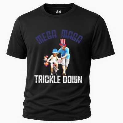 Mega Maga Trickle Down Patriotic American Funny Biden Quote Performance Shirt