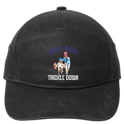 Mega Maga Trickle Down Patriotic American Funny Biden Quote 7-Panel Snapback Hat