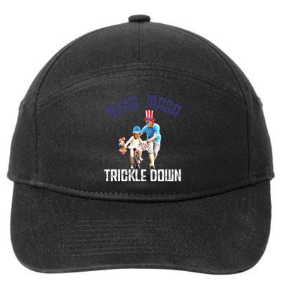 Mega Maga Trickle Down Patriotic American Funny Biden Quote 7-Panel Snapback Hat