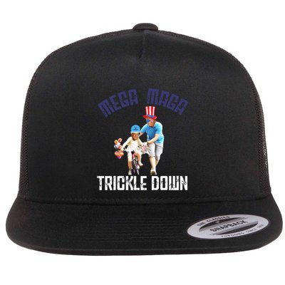 Mega Maga Trickle Down Patriotic American Funny Biden Quote Flatbill Hat