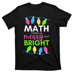 Math Makes Us Merry And Bright Holiday Teacher Design Long Sleeve T-Shirt