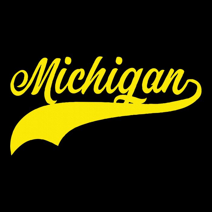 Michigan MI USA Vintage Varsity Style Maize Font Backpack