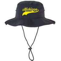 Michigan MI USA Vintage Varsity Style Maize Font Bucket Hat