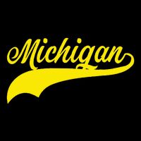 Michigan MI USA Vintage Varsity Style Maize Font Bucket Hat