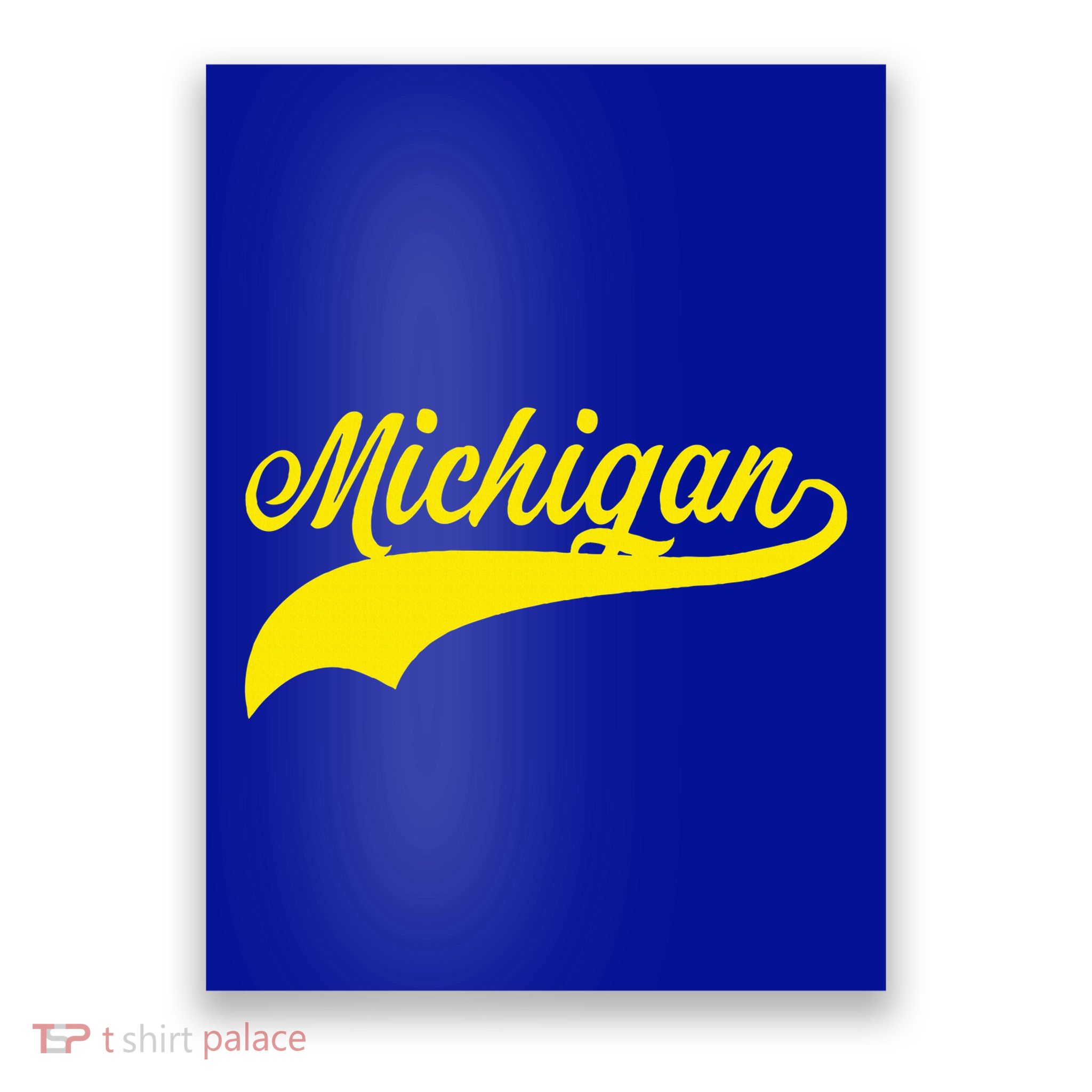 Michigan MI USA Vintage Varsity Style Maize Font Poster