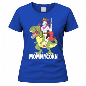 Mommycorn Mommy Unicorn Riding Trex Dinosaur Mom Cow Funny Gift Women's T-Shirt