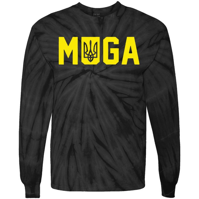 Muga Make Ukraine Great Again Support Tie-Dye Long Sleeve Shirt