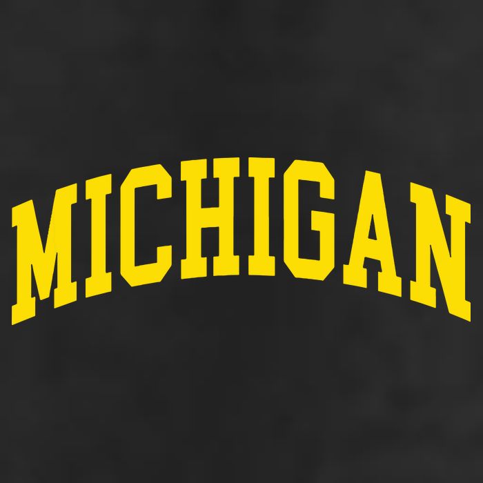 Michigan Mi Usa United States Font 7 Panel Mesh Trucker Snapback Hat