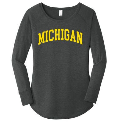 Michigan Mi Usa United States Font Women's Perfect Tri Tunic Long Sleeve Shirt