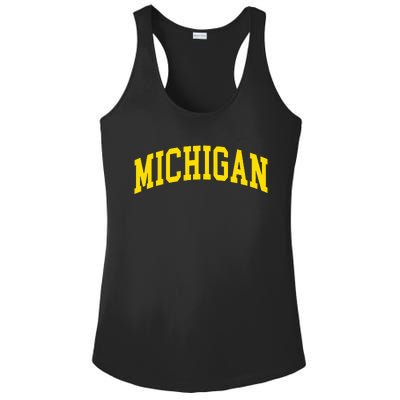 Michigan Mi Usa United States Font Ladies PosiCharge Competitor Racerback Tank