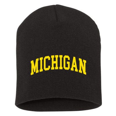 Michigan Mi Usa United States Font Short Acrylic Beanie
