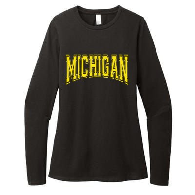 Michigan Mi Usa United States Font Womens CVC Long Sleeve Shirt