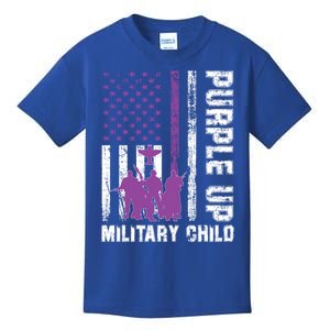 Military Month Us Flag Purple Up Military Great Gift Kids T-Shirt