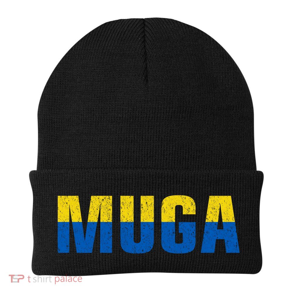 Muga Make Ukraine Great Again Ukraine Flag Knit Cap Winter Beanie