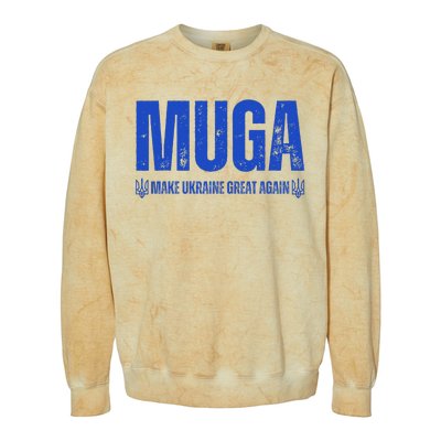 Muga Make Ukraine Great Again Support Colorblast Crewneck Sweatshirt