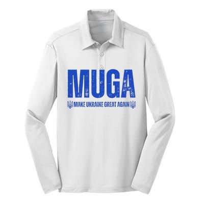 Muga Make Ukraine Great Again Support Silk Touch Performance Long Sleeve Polo