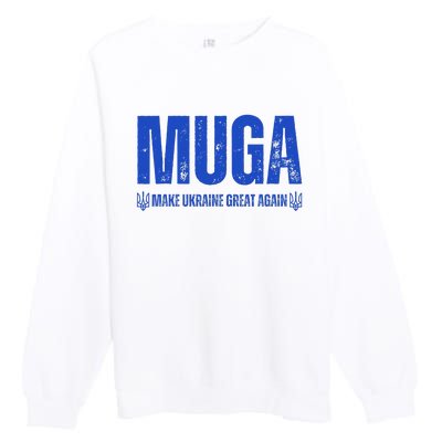 Muga Make Ukraine Great Again Support Premium Crewneck Sweatshirt