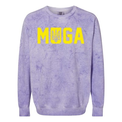 Muga Make Ukraine Great Again Support Colorblast Crewneck Sweatshirt