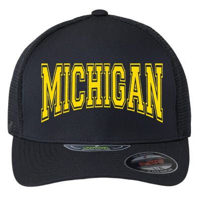 Michigan MI USA United States Font Flexfit Unipanel Trucker Cap