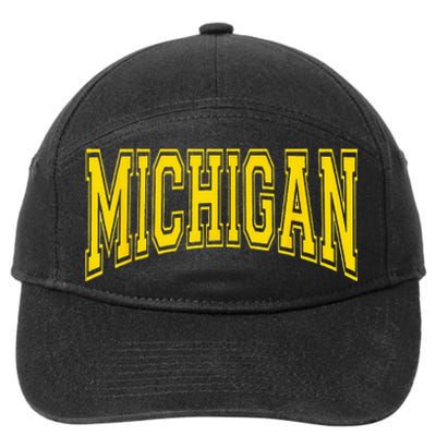 Michigan MI USA United States Font 7-Panel Snapback Hat