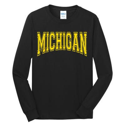 Michigan MI USA United States Font Tall Long Sleeve T-Shirt