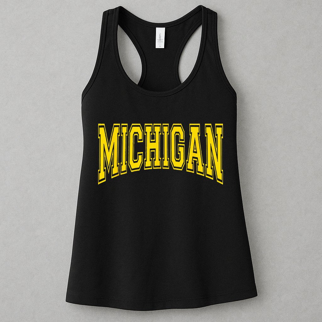Michigan MI USA United States Font Womens Tank Top